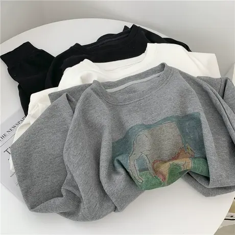 大码卫衣女2021新款春秋薄款chic宽松bf慵懒港风oversize上衣外套商品大图