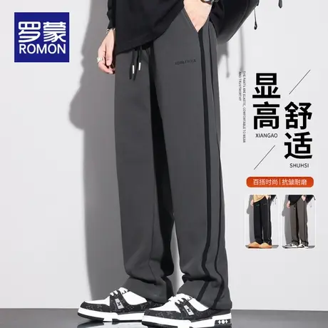 罗蒙2025秋季新款休闲裤男宽松直筒垂坠感阔腿美式卫裤男运动裤子商品大图