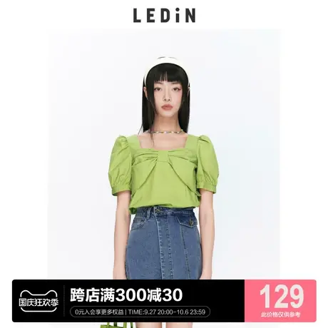 乐町心机蝴蝶结小上衣休闲秋季新款衬衫女C1CDC2301图片