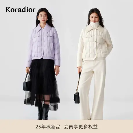 珂莱蒂尔2025冬新款90鹅绒学院风女短款保暖外套轻薄羽绒服图片