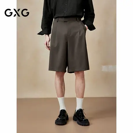 GXG男装 垂感不易皱休闲短裤通勤西装短裤25年夏季新品G25X222025图片