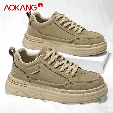 奥康男鞋2026新款春季复古百搭板鞋男款青少年厚底增高休闲运动鞋图片