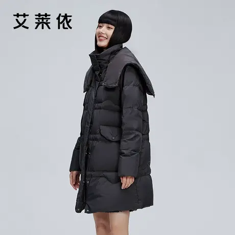 艾莱依新品短款羽绒服女大牌高端白鸭绒加厚冬季个性帽子保暖外套图片