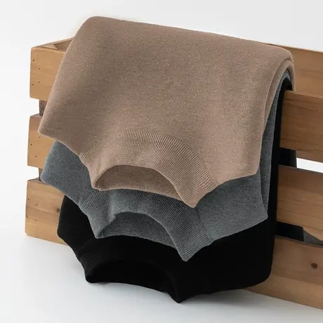 半高领毛衣男秋冬季保暖内搭针织衫线衣一体绒加厚中领打底衫毛衫商品大图