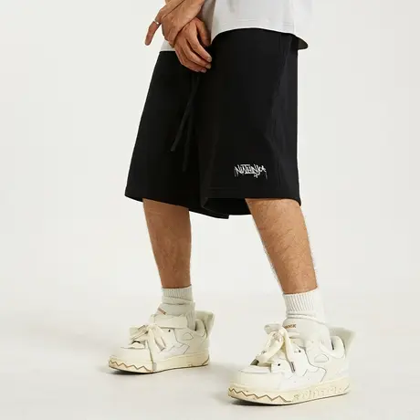 Nuthink国潮潮流五分短裤男重磅370g潮牌ins宽松运动休闲卫裤潮商品大图