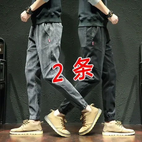 灯芯绒长裤子男士休闲裤2020秋冬季新款加绒加厚款条绒灯草绒男裤商品大图