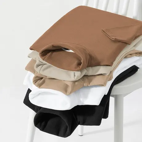 300g重磅长袖t恤男生高领小衫双面绒保暖内搭打底衫德绒纯色秋衣商品大图