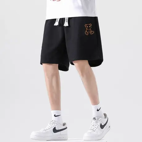 华夫格短裤男夏款潮牌休闲宽松直筒五分裤子男士潮流篮球运动裤衩商品大图