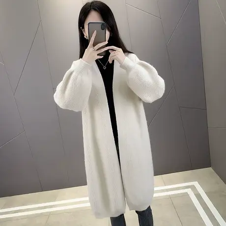 中长款毛衣开衫春秋外套女慵懒风复古外穿小个子针织衫女装上衣冬图片