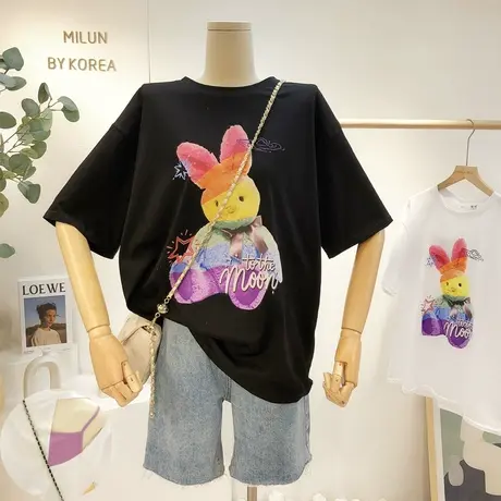 小众设计感上衣2021夏季新款韩国东大门兔子露背T恤短袖欧货显瘦图片