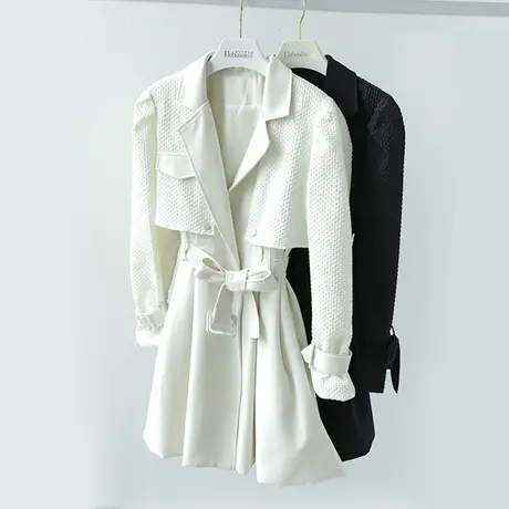 【直播】粉红大布娃娃英伦风时尚风衣外套商品大图