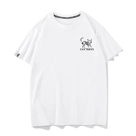 秀洛恶搞始祖猫搞笑TEE短袖T恤男打底衫潮流宽松圆领纯棉半袖体恤图片