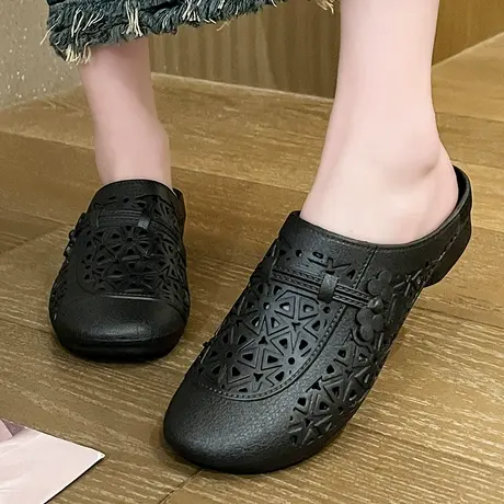 拖鞋女外穿夏季2024新款时尚百搭包头半拖鞋韩式高级感软底勃肯鞋商品大图