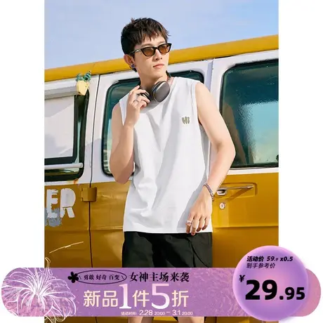 2.28/20点 5折上新 唐狮2024春夏新款男背心宽松坎肩无袖上衣少年图片