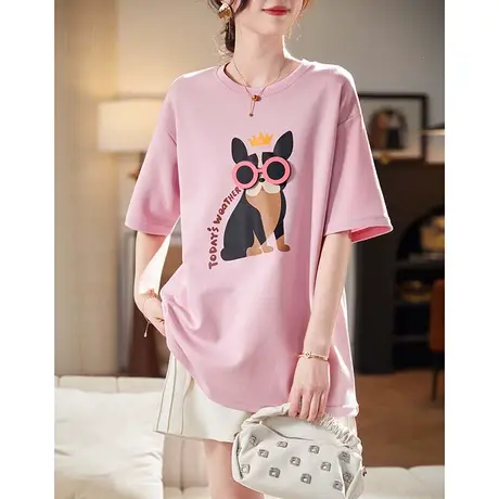 宝诗黎【新品价158元】圆领印花棉质短袖T恤AML9001图片