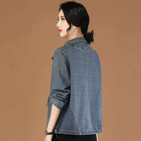 韩潮袭人立领长袖女士牛仔短外套2023早秋新款休闲百搭显瘦棒球服图片