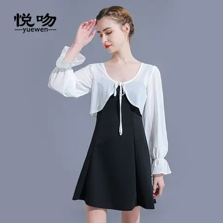 网纱防晒衣女夏季系带小披肩夏百搭短款裙子外搭开衫喇叭袖小坎肩商品大图