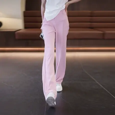 黑色直筒裤女2023新款夏季韩版修身显瘦阔腿裤小个子宽松拖地裤子商品大图