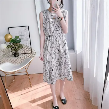 春夏季度中长款T背心连衣裙云南旅游森系仙女裙三亚海边沙滩裙女图片