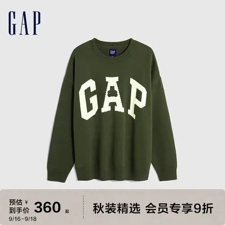 Gap男女装秋冬2023新款LOGO宽松落肩针织衫718683休闲毛衣图片