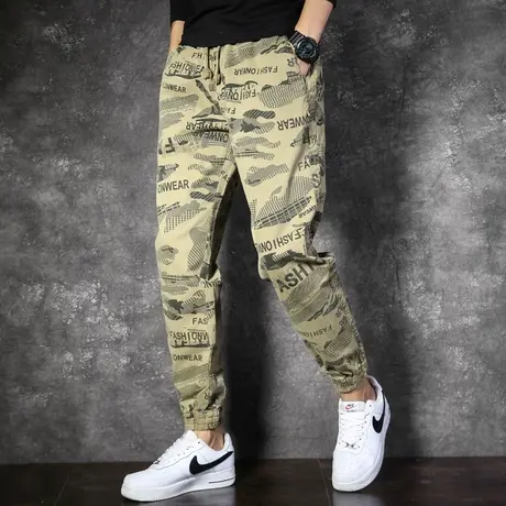 时尚百搭裤子男款夏季潮流工装裤迷彩工装裤九分裤男款夏季休闲裤商品大图