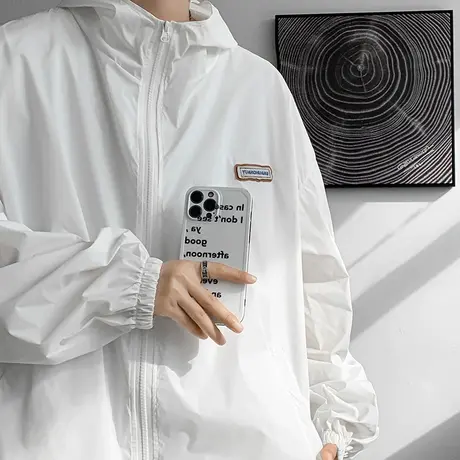 冰丝防晒衣男款夏天速干透气夹克连帽潮牌休闲户外轻薄款防晒外套商品大图