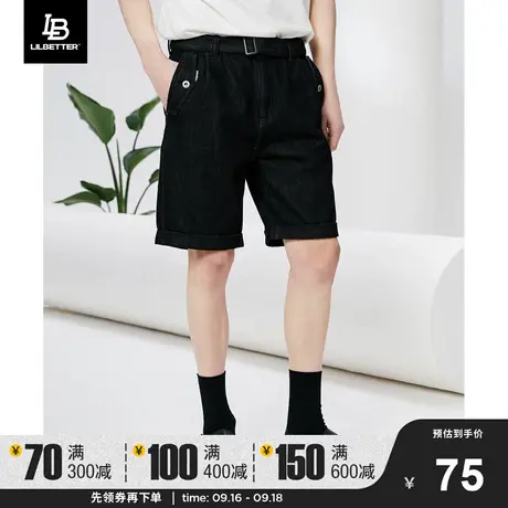 Lilbetter短裤男2022新款ins潮牌牛仔裤男夏季薄款修身直筒五分裤商品大图
