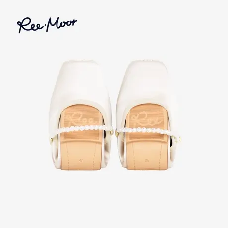 REEMOOR睿慕一字扣带珍珠软底舒适单鞋复古芭蕾蛋卷鞋平底鞋女鞋商品大图
