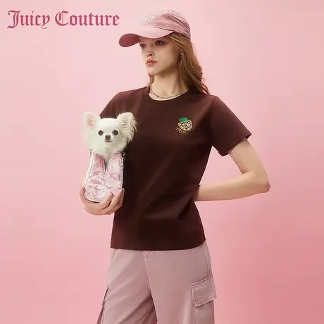 Juicy Couture橘滋2024早春日穿搭新款女装上衣贴布绣女士T恤商品大图