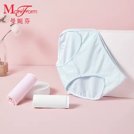 曼妮芬发育期少女中腰三角裤女童舒适纯棉全棉内裆底裤20710619商品大图