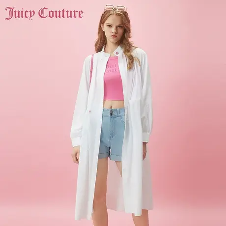 Juicy Couture橘滋2024新款干净纯粹纽扣长款防晒女式外套图片