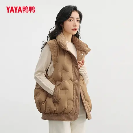 鸭鸭羽绒马甲女2023年冬新品立领时尚百搭上衣休闲舒适保暖马甲W图片