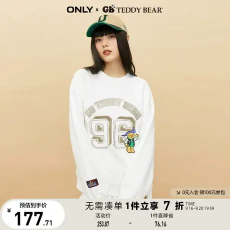 【买4免1】ONLY奥莱夏季TEDDY BEAR泰迪熊联名圆领套头卫衣女商品大图