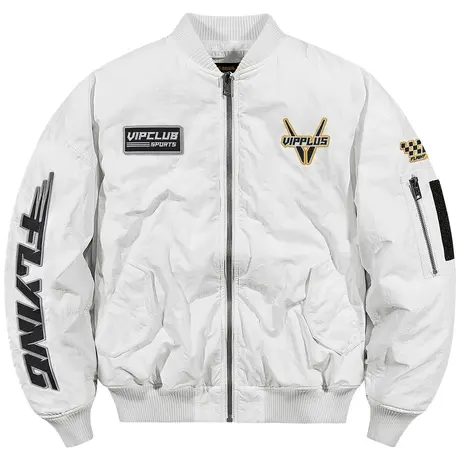 VIP冬季飞行员夹克男赛车服棉服加厚棉衣大码美式棒球服刺绣外套商品大图