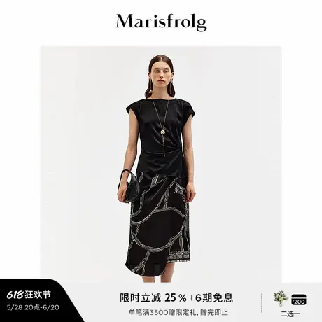 【艺术家灵感】玛丝菲尔夏桑蚕丝A字不规则半身裙女图片