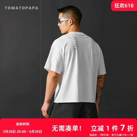 TOMATOPAPA半袖打底衫男士短袖2025夏季薄款上衣美式体恤宽松T恤商品大图