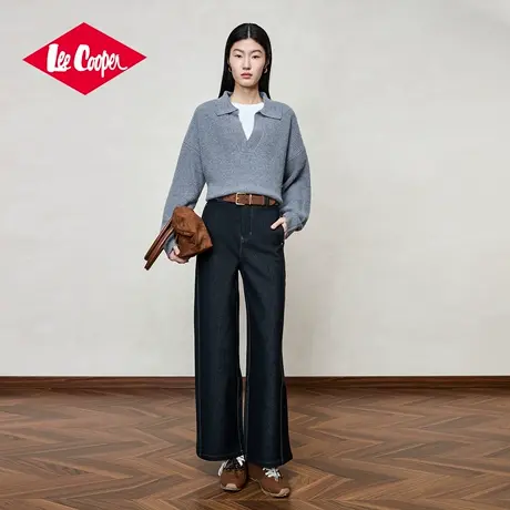Lee Cooper孟子义代言直筒宽松牛仔裤女高级显瘦2025新款秋季长裤商品大图