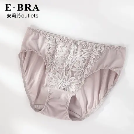 安莉芳官方奥莱蕾丝性感内裤EBRA细腻冰丝红色喜庆低腰三角裤女商品大图