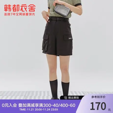韩都衣舍工装短裤女夏新款女装五分裤中裤高腰休闲裤OM83520商品大图