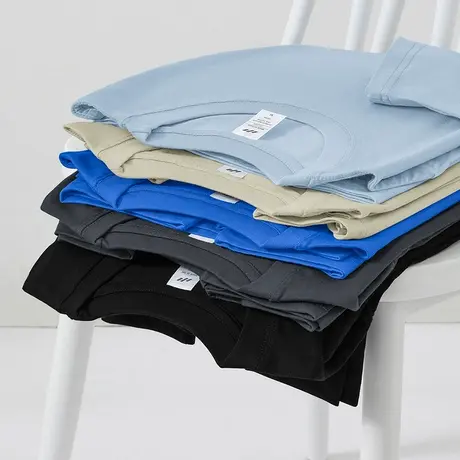 重磅纯棉长袖t恤男装2024新款秋季宽松全棉内搭打底衫纯色秋衣服商品大图