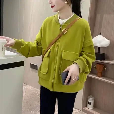 早春短款外套女2023春秋季新款小个子开衫上衣休闲夹克爆款棒球服图片