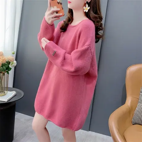 2023年新款秋冬网红百搭慵懒风毛衣女宽松中长款高级感针织打底衫商品大图