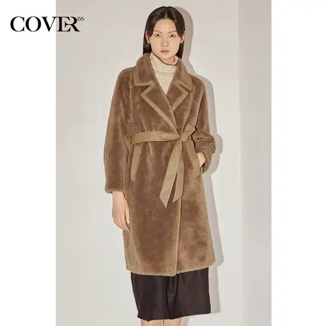 COVER冬季拼接羊毛美拉德绒感毛呢外套商品大图