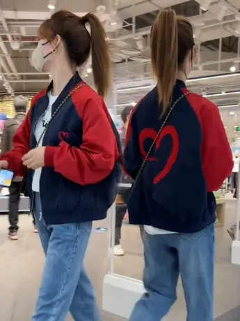 2025新款拼接撞色休闲韩系棒球服女春秋短款小个子夹克外套宽松潮商品大图