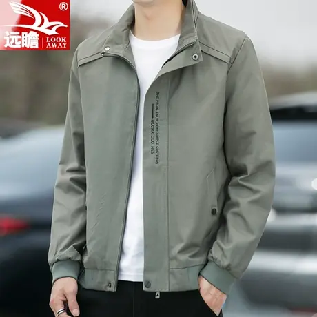 外套男春秋季潮牌宽松男士休闲上衣2023新款男生立领百搭夹克男装商品大图