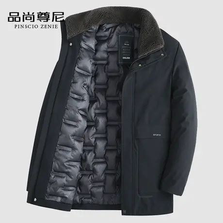 爸爸羽绒棉服简约大口袋加厚保暖棉衣外套中老年男装2022冬季新款图片