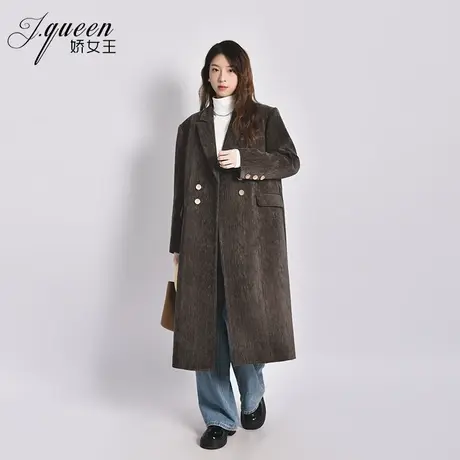 西装外套女中长款春秋季新款气质时尚复古宽松高级感正肩西服大衣图片