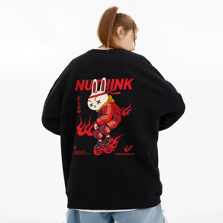 Nuthink欧美潮流高街新年本命年圆领卫衣男潮ins国潮加绒加厚上衣商品大图