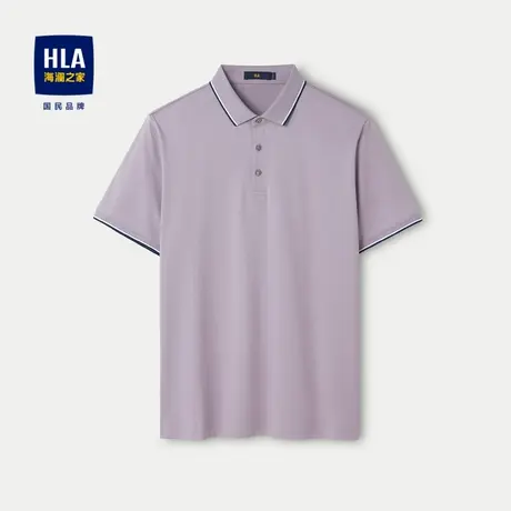 HLA/海澜之家含桑蚕丝短袖丝光棉POLO衫24春夏新细腻透气上衣男图片