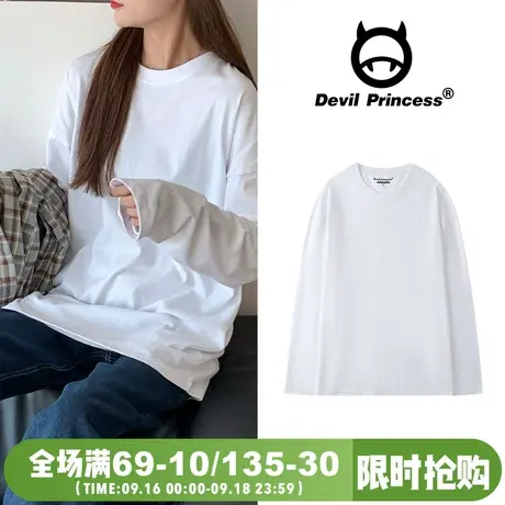 早春韩版ins超火港风长袖打底衫t恤女ulzzang学生宽松内搭上衣潮商品大图